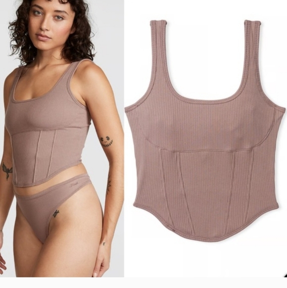 PINK The Cinched Corset Top Size M - Picture 1 of 10